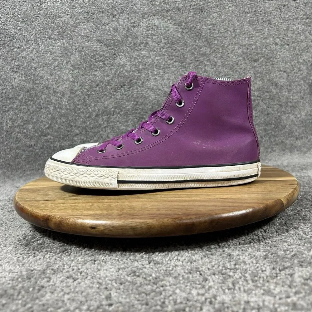 Converse CT All Star 662298C Girls Size 3.5 Graphite Glitter Icon Violet Shoes